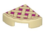 2x LEGO 25269pb001 Tile, Round 1 x 1 Quarter with Lattice Pie Pattern