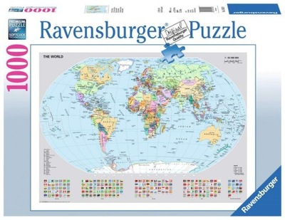 RAVENSBURGER Puzzle Polityczna Mapa Świata 1000 el