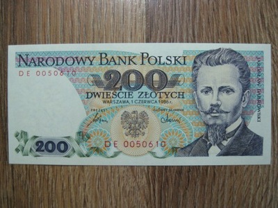 BANKNOT PRL 200 ZŁOTYCH DWIEŚCIE ZŁOTYCH DĄBROWSKI