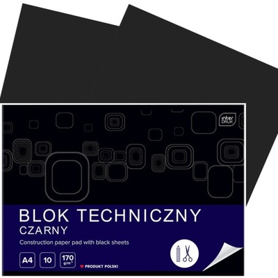 Blok techniczny INTERDRUK czarny A4 10 arkuszy