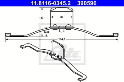 КОМПЛЕКТ INST. КОЛОДОК HAM. OPEL P. SIGNUM ATE 11.8116-0345.2