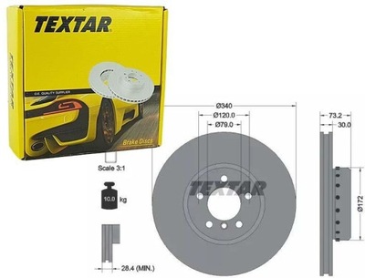 TEXTAR DISCOS DE FRENADO PARTE DELANTERA 92264925  