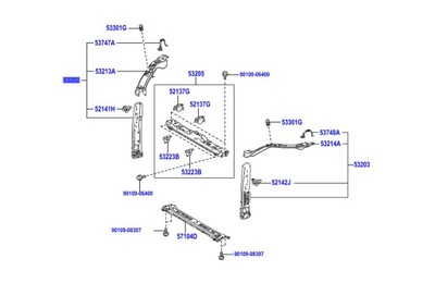 Rav4 18-25 панель фари лампи підсилювач кронштейн передній pas правий лампа фото №1