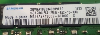 RAM Samsung 16GB DDR4 REG M393A2K43CB2-CTD