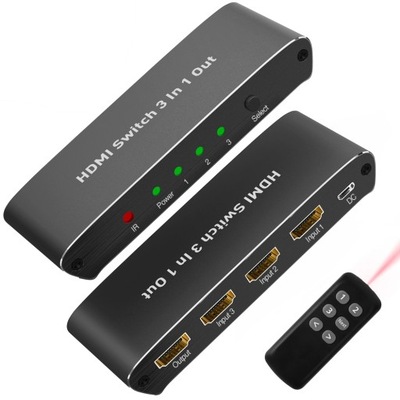 ROZDZIELACZ PRZEŁĄCZNIK SWITCH 3x HDMI 4K HDMI2.0 4K@60HZ