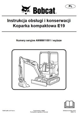 BOBCAT E19 ИНСТРУКЦИЯ ОБСЛУЖИВАНИЯ DTR SCHEMATY фото