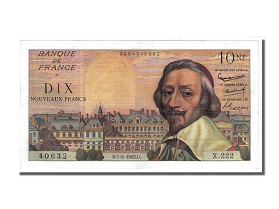 Banknot, Francja, 10 Nouveaux Francs, Richelieu, 1