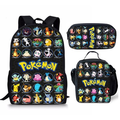 Batoh Peračník Taška Školské vrecko Detský set 3v1 Pokémon z Pikachu