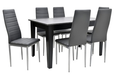 stoły i krzesła, stół + 6 krzeseł meble do salonu