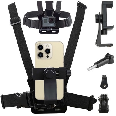 SZELKI UCHWYT NA KLATKĘ PIERSIOWĄ CHEST MOUNT NA TELEFON KAMERĘ GOPRO DJI