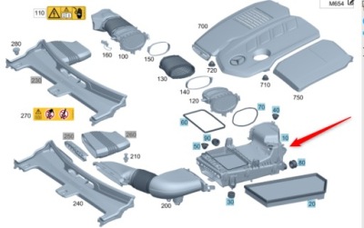 Корпус фільтра повітря mercedes 200d 220d om654 фото №1
