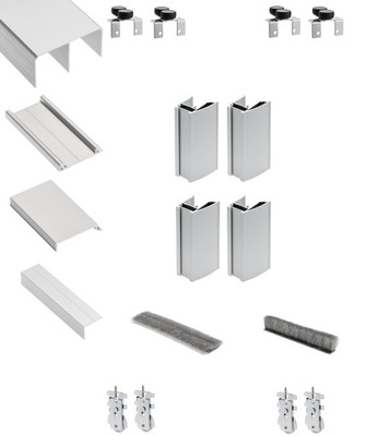 Zestaw okuć drzwi przesuwnych GTV Caro 1,5m/2D ALU