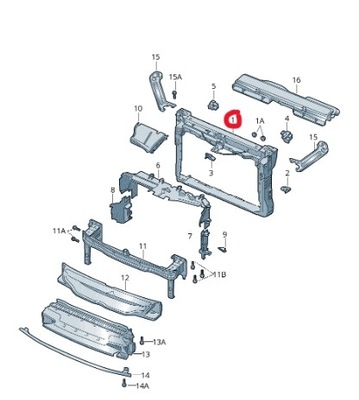 ПАНЕЛЬ ПЕРЕДНІЙ SKODA OCTAVIA IV 5E3805588A