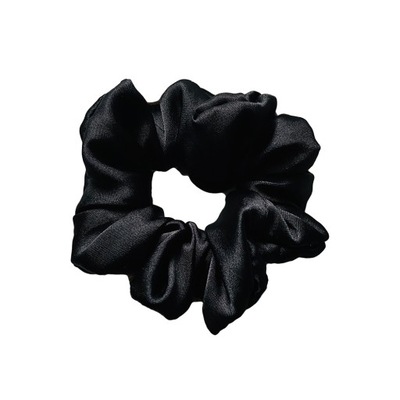 Gumka do włosów satynowa scrunchie Czarna