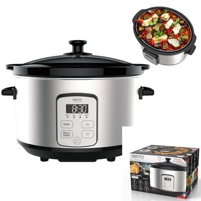 Adler CR 6414 Slow cooker, 4.7 L, LED, Stainless Steel