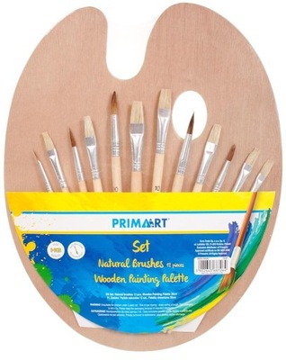 PALETA DREWNIANA PĘDZLE 12 SZT.