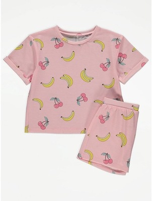 GEORGE piżama short pink w owoce 116-122