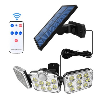 LAMPA SOLARNA CZUJNIK RUCHU 3 REFLEKTORY 138 LED