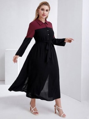 SHEIN PLUS SIZE MAXI SUKIENKA KOSZULOWA 52 V4A