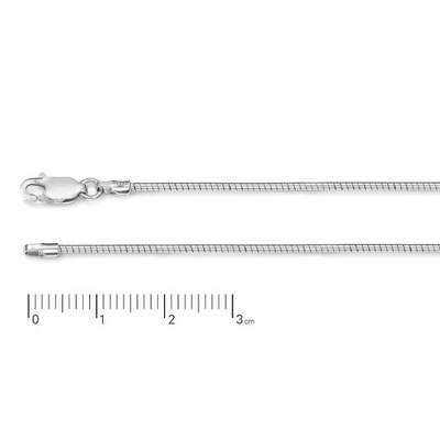 Łańcuszek srebrny struna sztywna błysk 1,3mm40cm