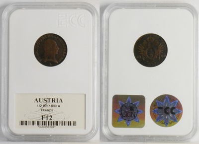 CT. AUSTRIA 1/2 KR 1800 A FRANZ II F12 24.04