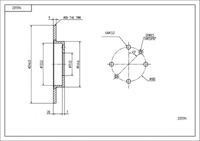 Диск гальмівна задня citroen berlingo, c4, c2 фото №1