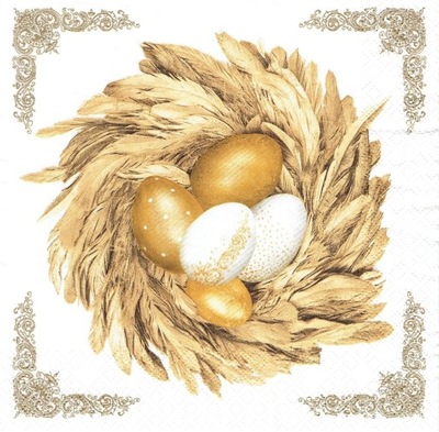 Serwetka decoupage 243W Wielkanoc jajka gniazdo
