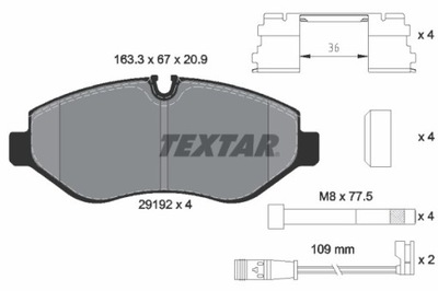 ZAPATAS DE FRENADO DB PARTE DELANTERA SPRINTER/VIANO/VITO 1,6-3,7 06- 2919202  