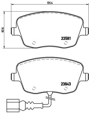 ZAPATAS DE FRENADO PARTE DELANTERA SKODA/SEAT/ VW POLO 01- CON CZUJ.  