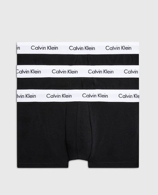 Majtki Bokserki Calvin Klein LOW RISE TRUNK 3 PACK BLACK CZARNE r. M