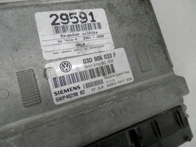 VW POLO 4 9N 9N2 CONTROL UNIT ENGINE 1,2 5WP4029802  