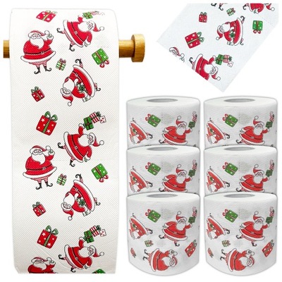 PAPIER TOALETOWY ŚWIĄTECZNY WC ŚWIĘTA MIKOŁAJE DEKORACJA NA ŚWIĘTA 6 ROLEK