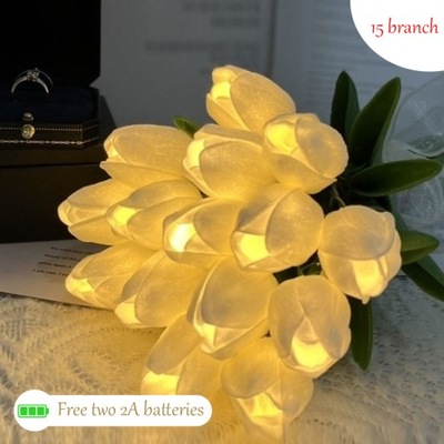 Tulipany sztuczne kwiaty LED lampka nocna dekorac