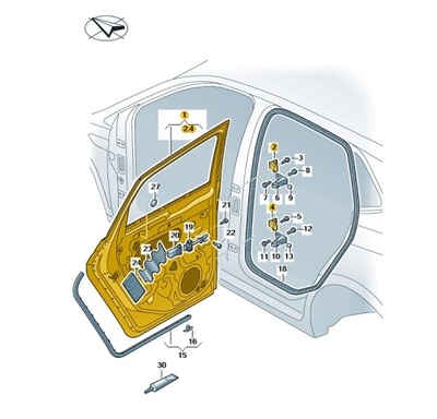 Дверь задние наружное сторона правая vw t-roc oe: 2ga833052ah фото №1