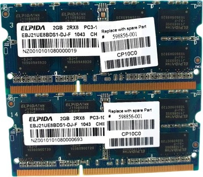 Pamięć RAM DDR3 ELPIDA EBJ21UE8BDS1-DJ-F 2 GB 2Rx8 PC3-10600S 2x 2GB