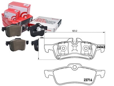 Гальмівні колодки гальмівні mini cooper one 03- задня brembo фото №1