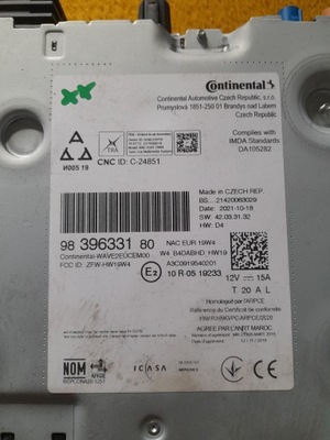 Peugeot e-208 corsa-e ds citroen c4 радио навигация 9839633180 фото №1