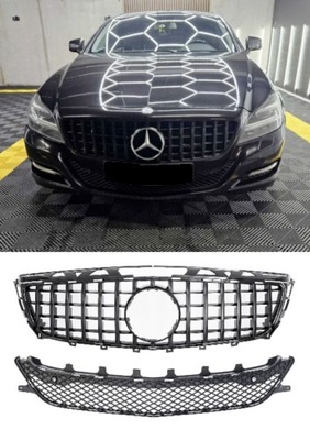 Решётка радиатора решётка радиатора mercedes cls w218 x218 c218 panamericana amg 2011-2014 black фото №1
