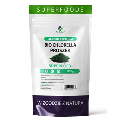Chlorella proszek BIO 100g algi chlorella vulgaris