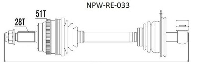 HALF-AXLE PROPULSION LEFT MOVANO MASTER II 2.5DCI 01-  