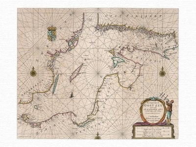 MAPA MORSKA Morze Bałtyckie Bałtyk Goos 1667