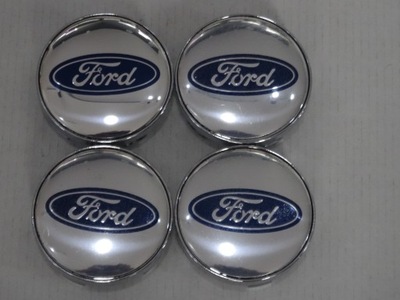 4 PCS. CUP NUTS DEKLE EMBLEMATY FOR DISCS FORD 60 MM SILVER  