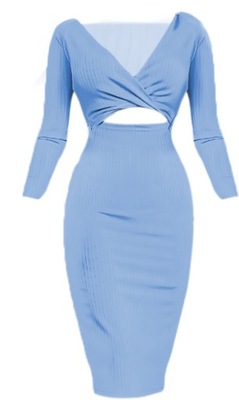 Prążkowana sukienka błękit * uniwersalna
