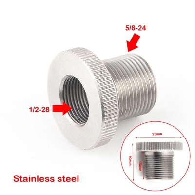 END THREADED ADAPTADOR 1/2X28 PEQUEÑO TO 5/8X24 FEPEQUEÑO STAINLESS STEEL AD~16072  