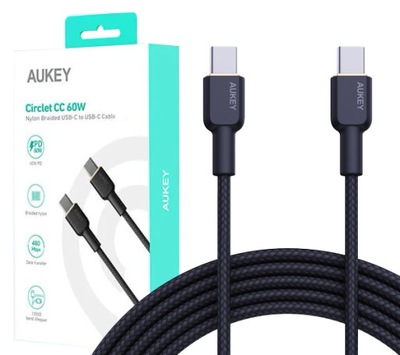 Kabel USB typ C - USB typ C Aukey CB-NCC2 1,8 m czarny