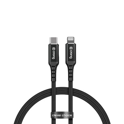 Kabel MFi z USB-C na Lightning 150cm Czarny Crong Armor Link