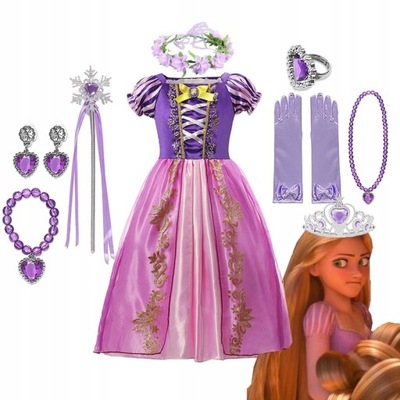 Disney Charm Girl Rapunzel Costume Cosplay Aurora