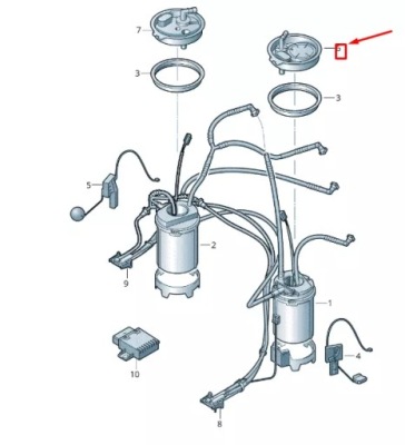 Vw touareg 7p mk2 fuel delivery module левая flange 7l8919679e фото №1