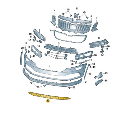 Средняя решётка решётка радиатора бампера skoda karoq фото №1