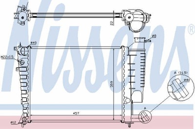 RADUADOR DE AGUA NISSENS 613671  